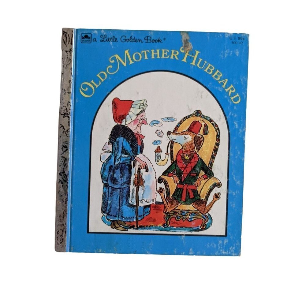 vintage Little Golden Book Old Mother Hubbard  1970 ephemera‎ junk journal